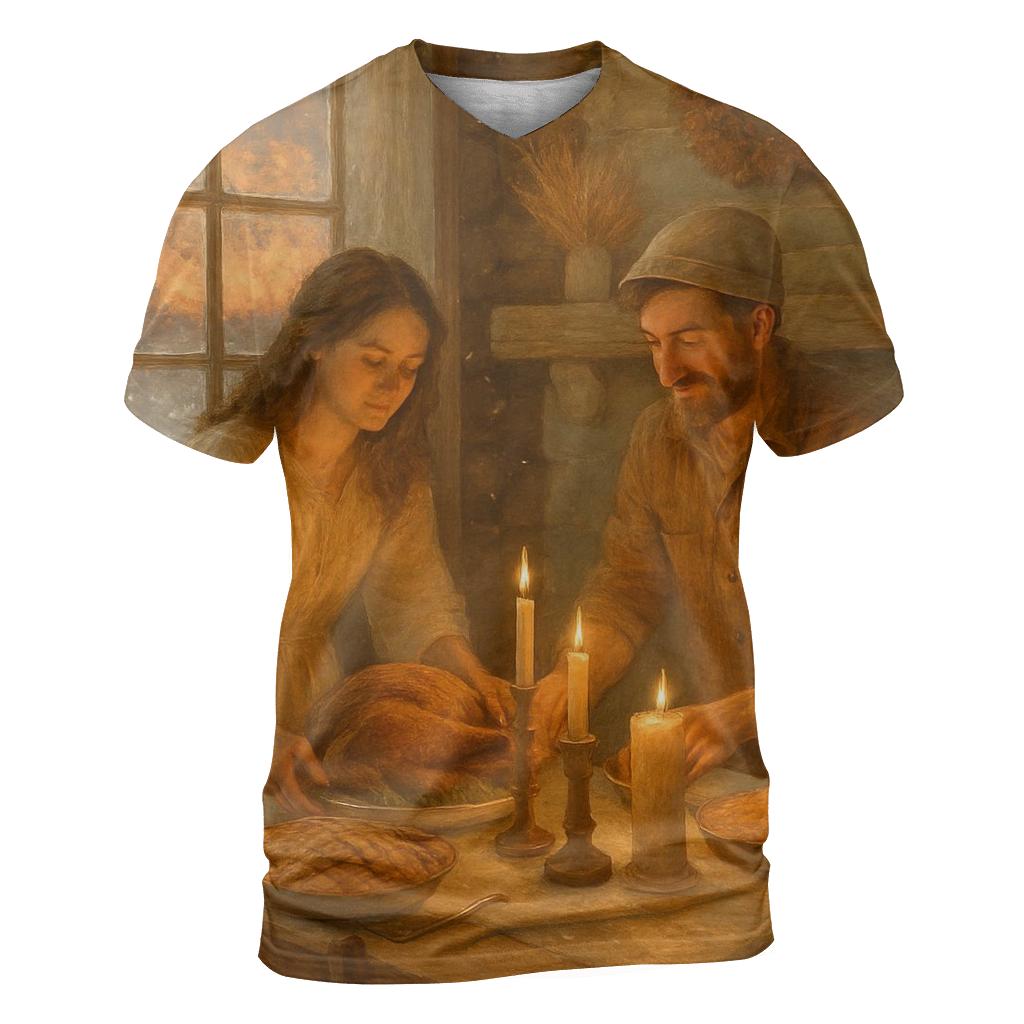 Cabin Candlelight Supper statement graphic shirts
