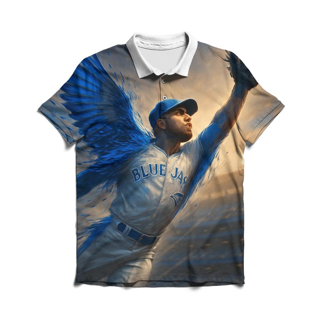 Blue Jays Winged Catch At Dusk branded logo polo shirts