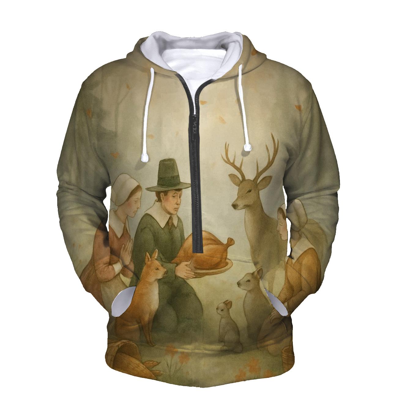 Woodland Pilgrim Feast hoodie styles