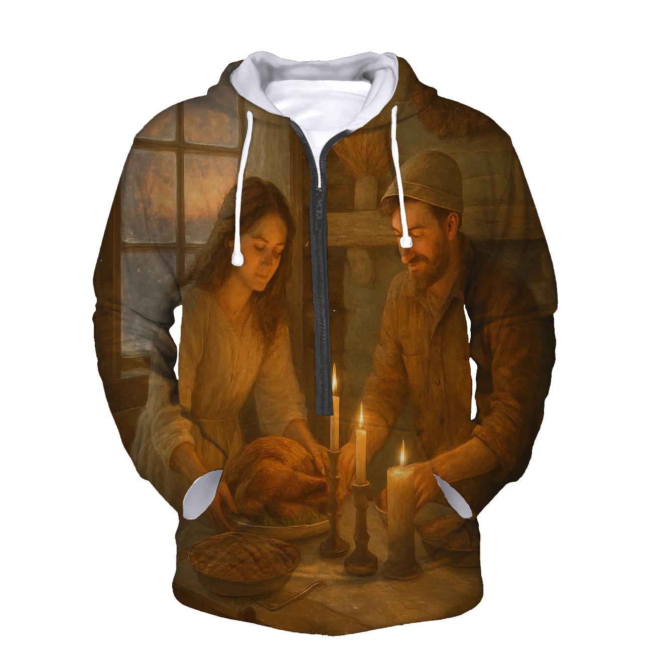 Cabin Candlelight Supper pullover hoodies