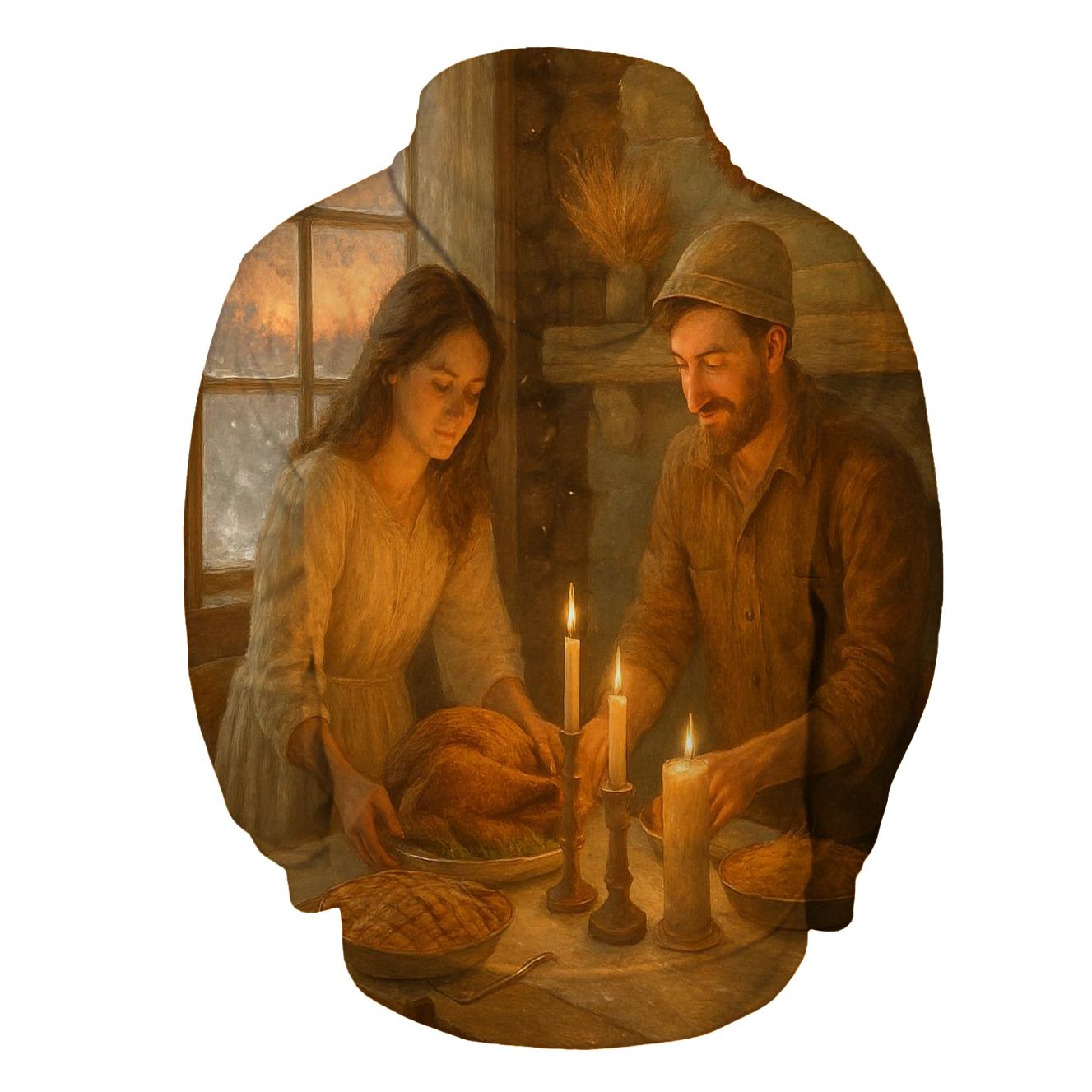 Cabin Candlelight Supper pullover hoodies