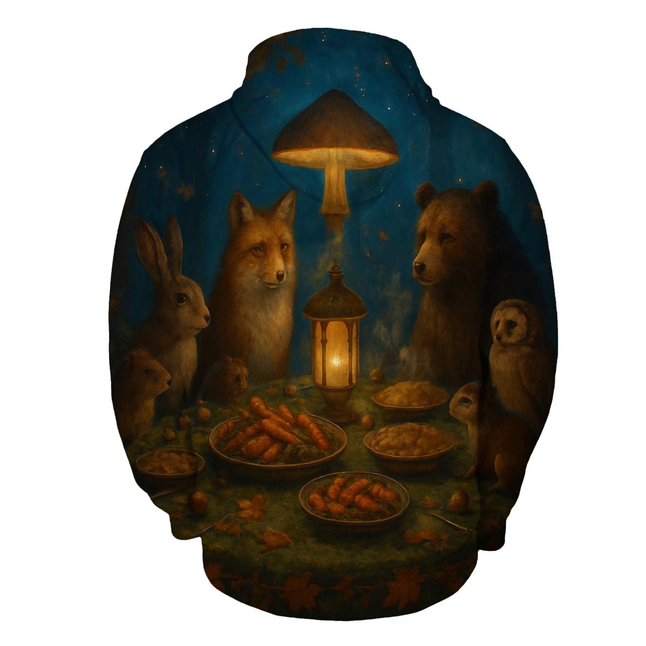 Woodland Banquet Under Stars designer hoodies