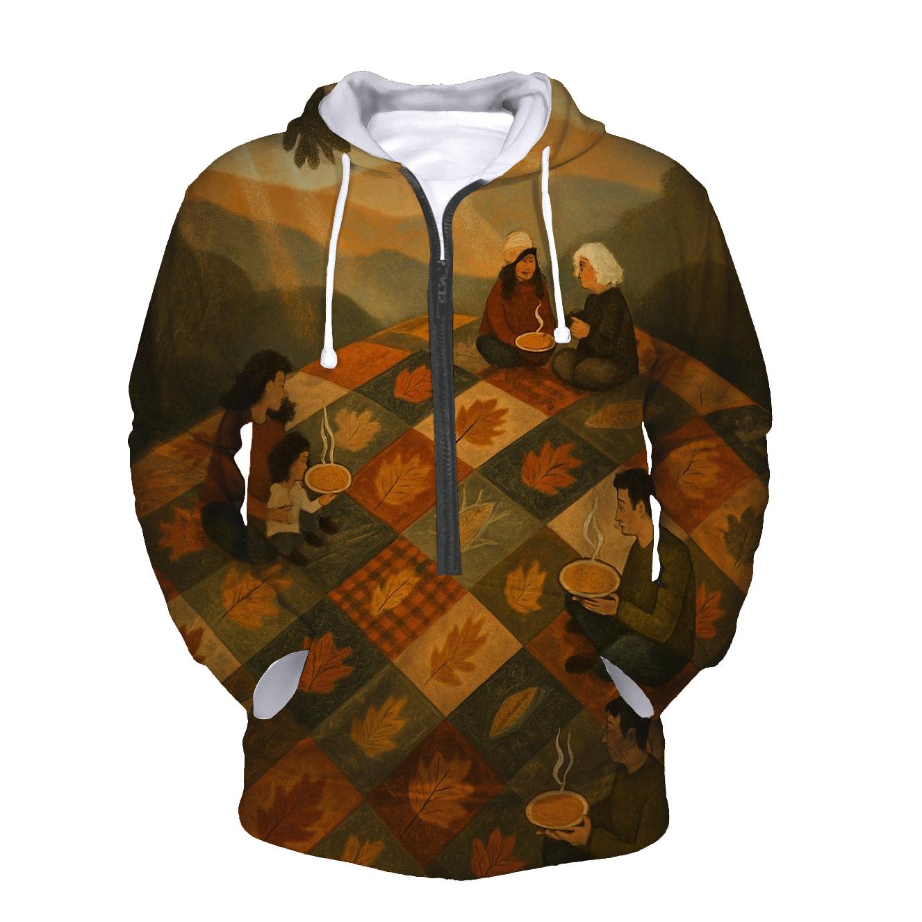 Gratitude Quilt Of Leaves lightweight hoodies