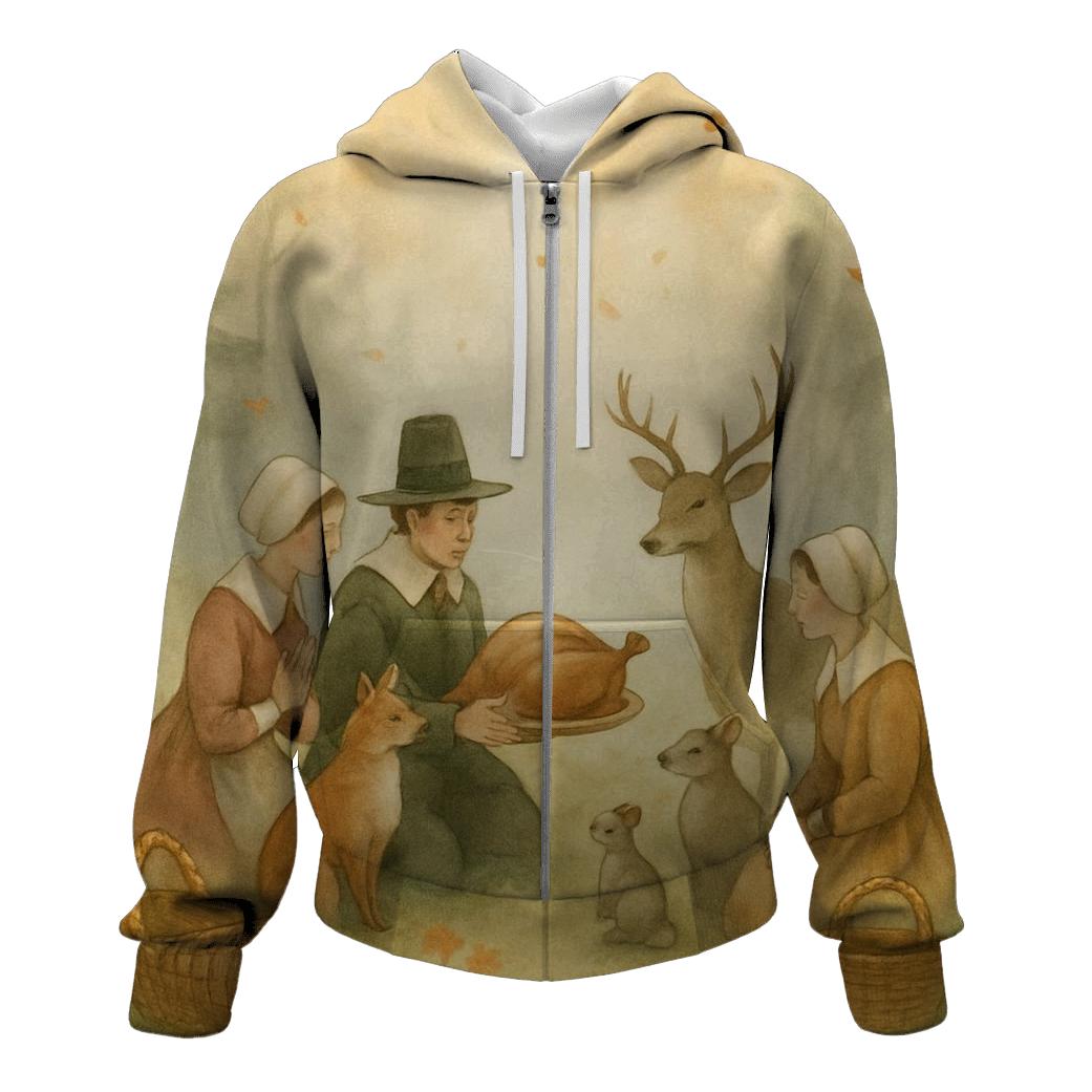 Woodland Pilgrim Feast designer hoodies