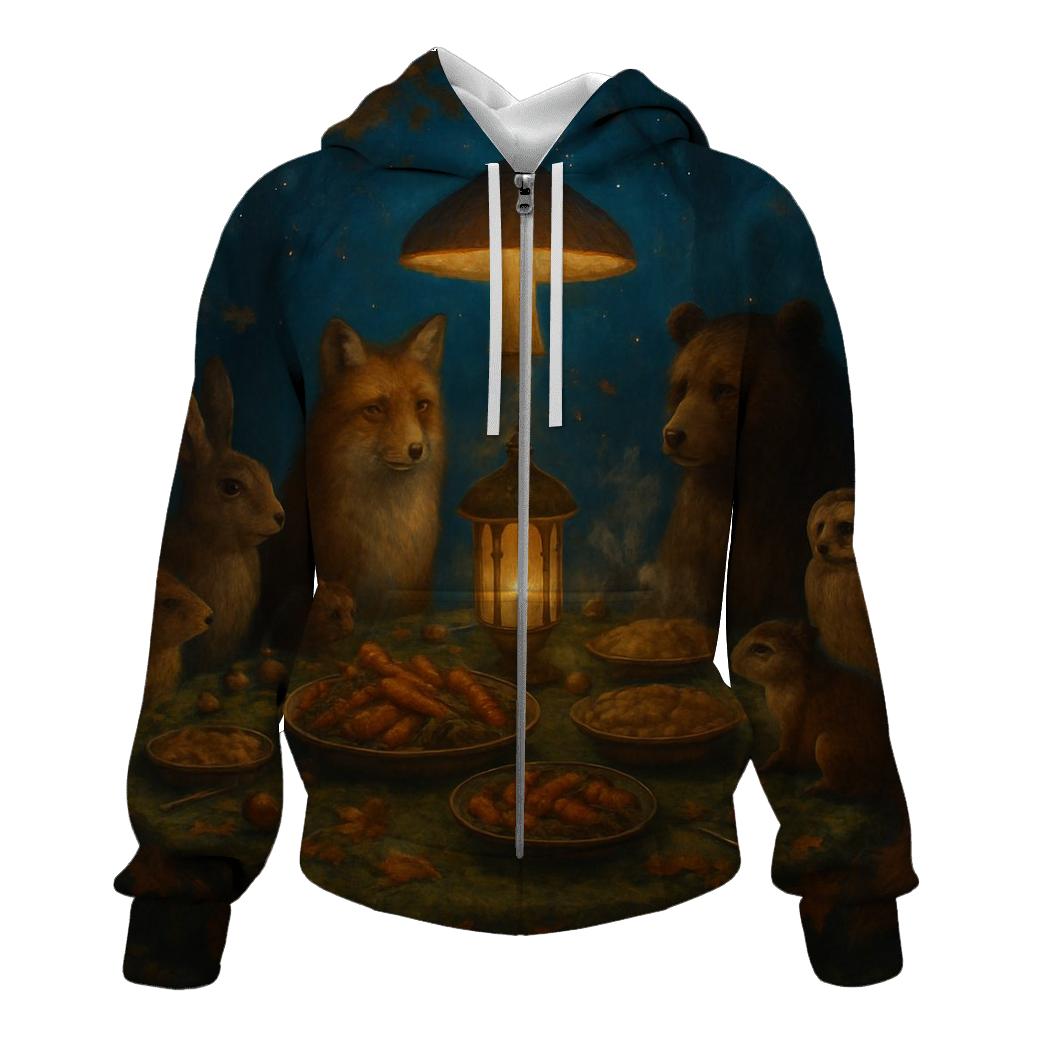 Woodland Banquet Under Stars designer hoodies