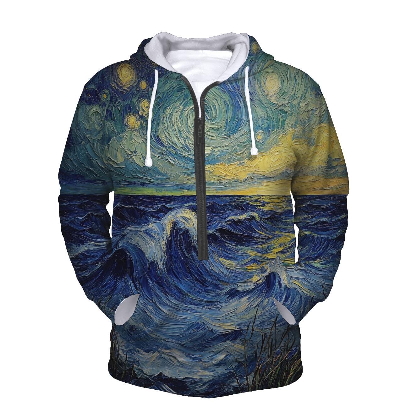 Van Gogh Inspired Ocean Nightscape hoodie styles
