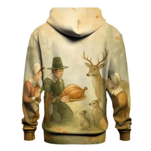 Woodland Pilgrim Feast printed hoodies
