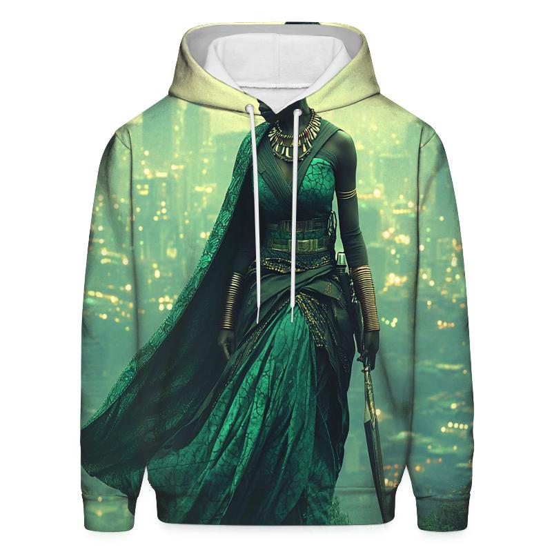 Lupita Nyongo: Nakias Stealth Blossom Of Wakandan Heart printed hoodies