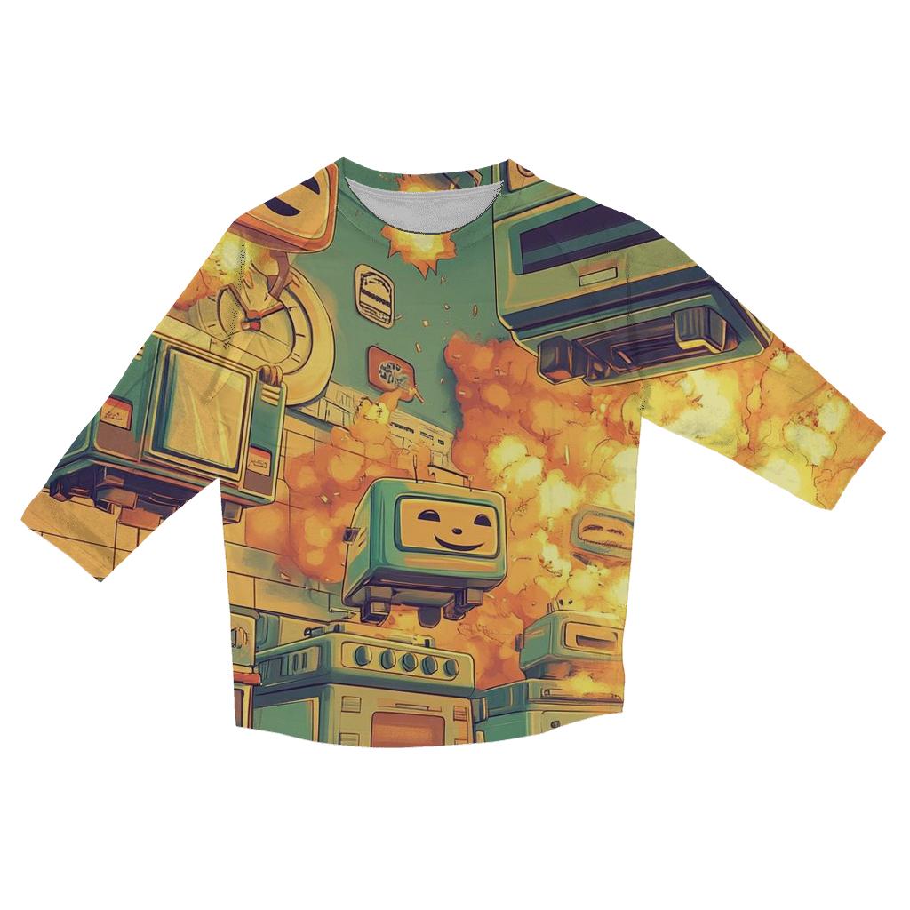 Turbo Toaster Aliens casual three quarter sleeve shirts