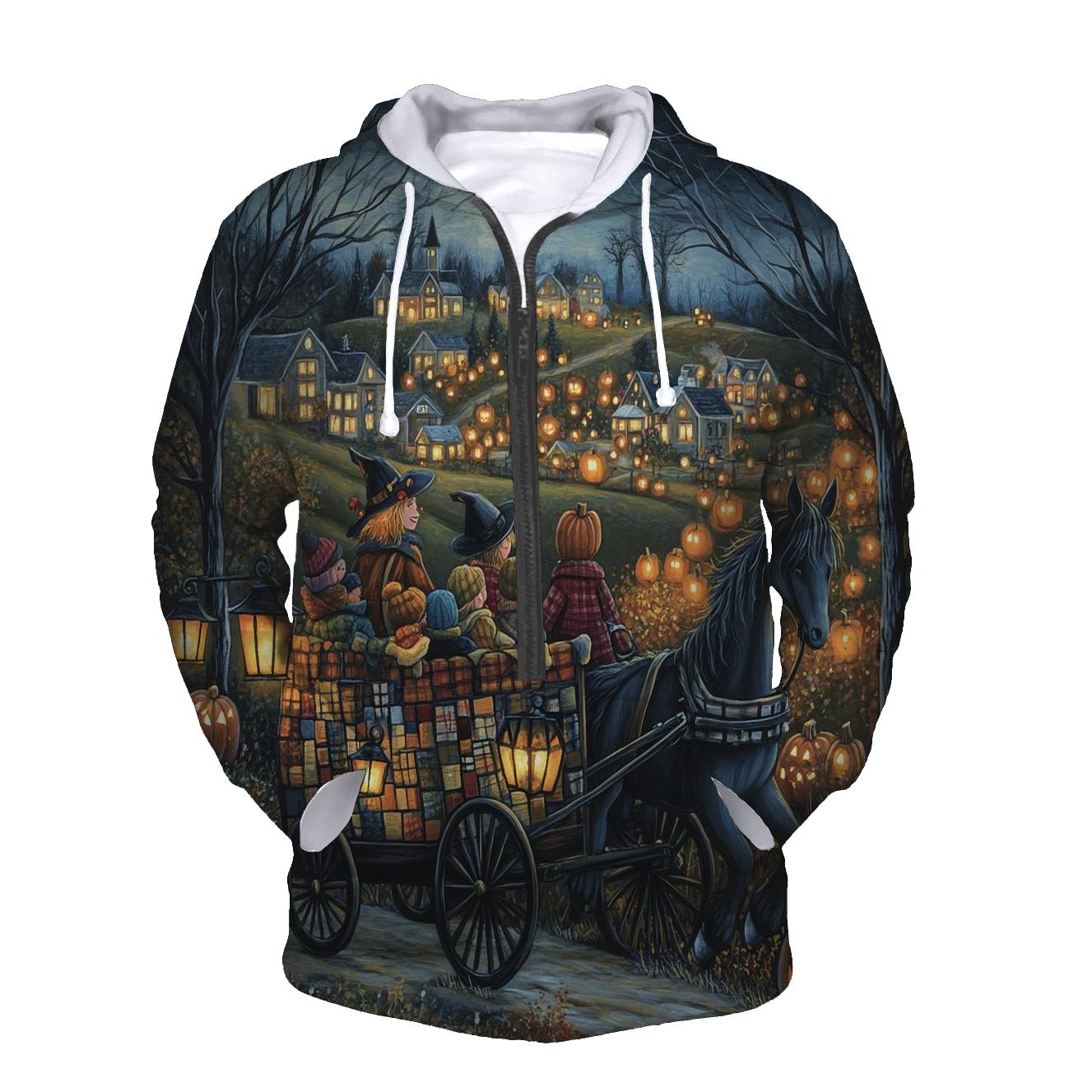 Midnight Hayride Haunted premium hoodies