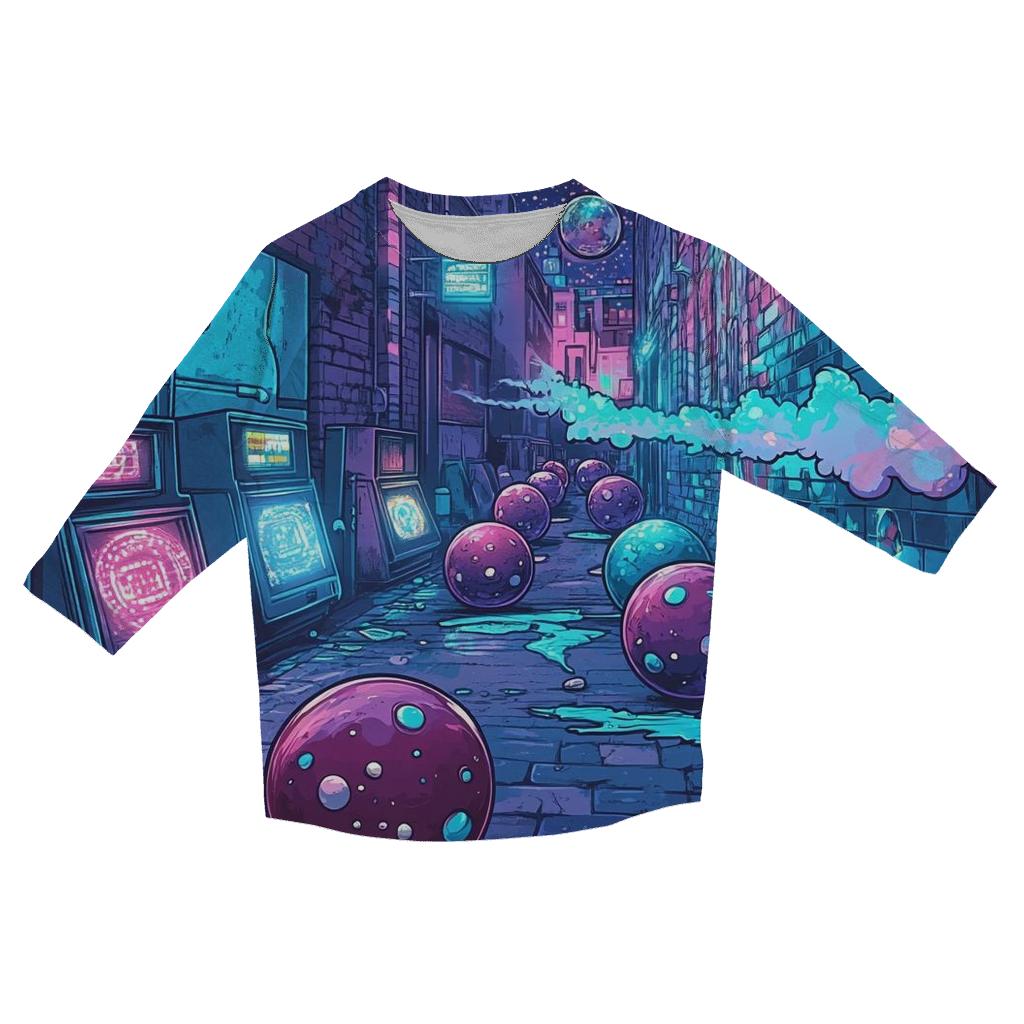 Graffiti Galactic Gumball Gang trendy 3/4 sleeve tops