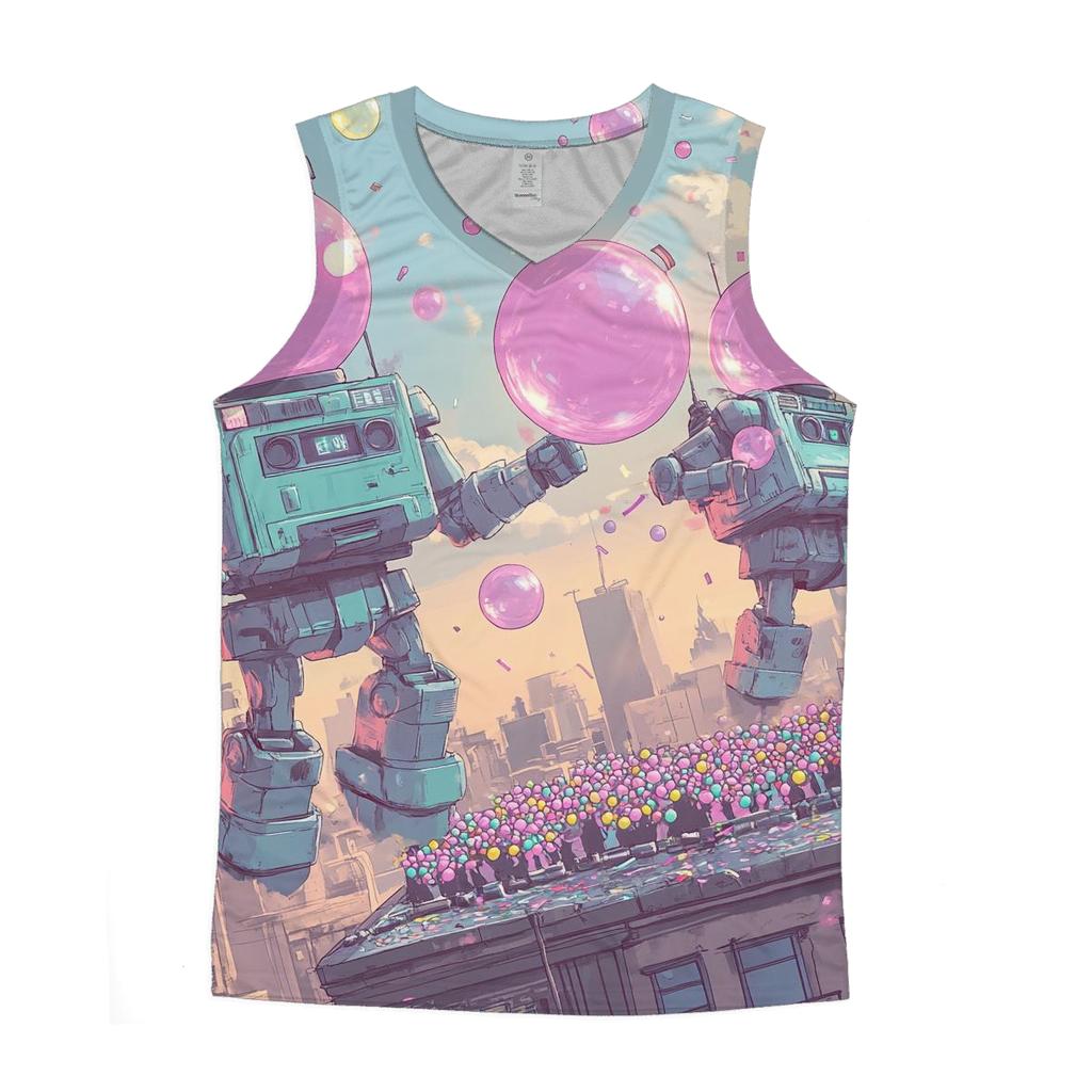 Bubblegum Bot Block Party cotton sleeveless tops