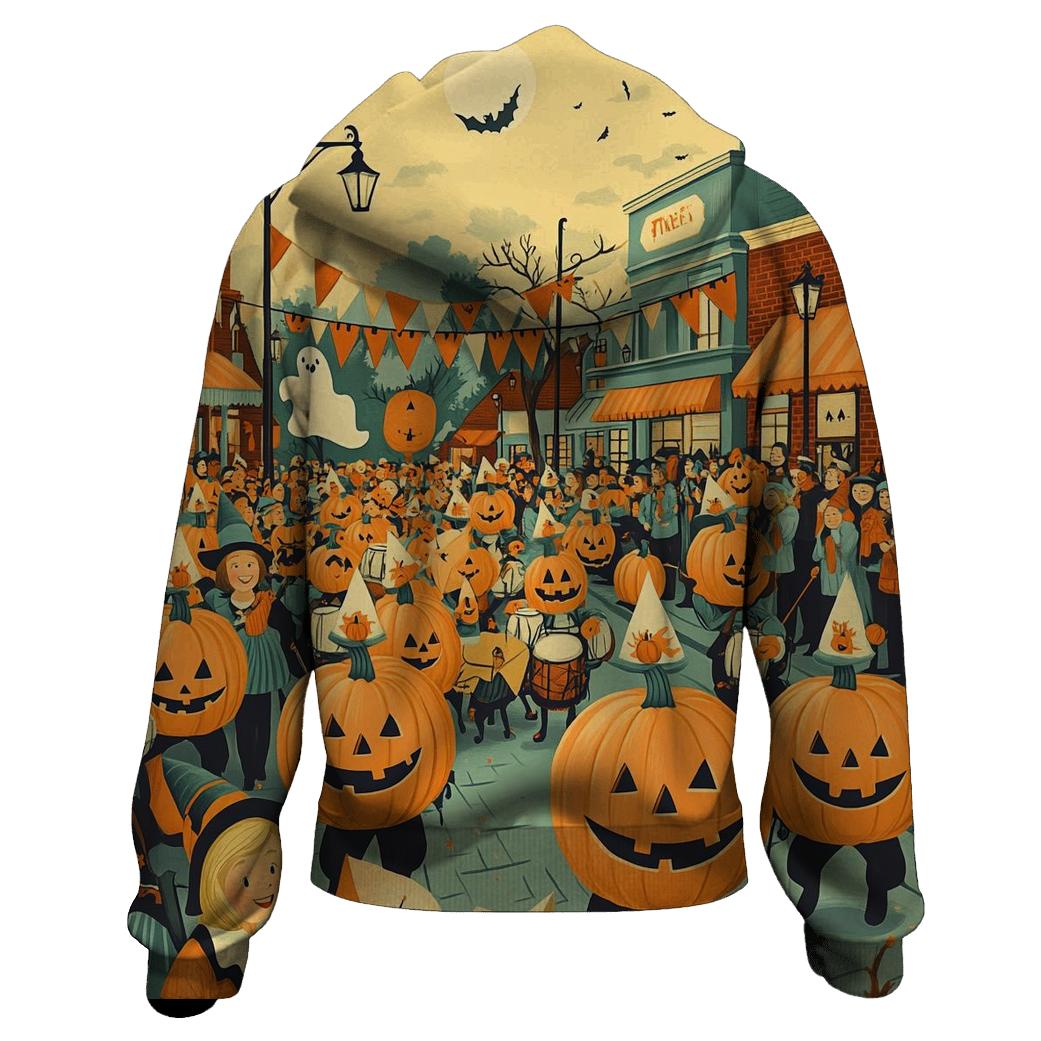 Pumpkin Parade Spooky-Procession zip-up hoodies