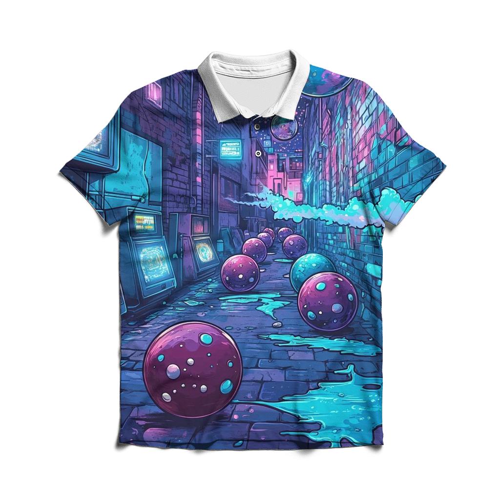 Graffiti Galactic Gumball Gang premium cotton polo shirts
