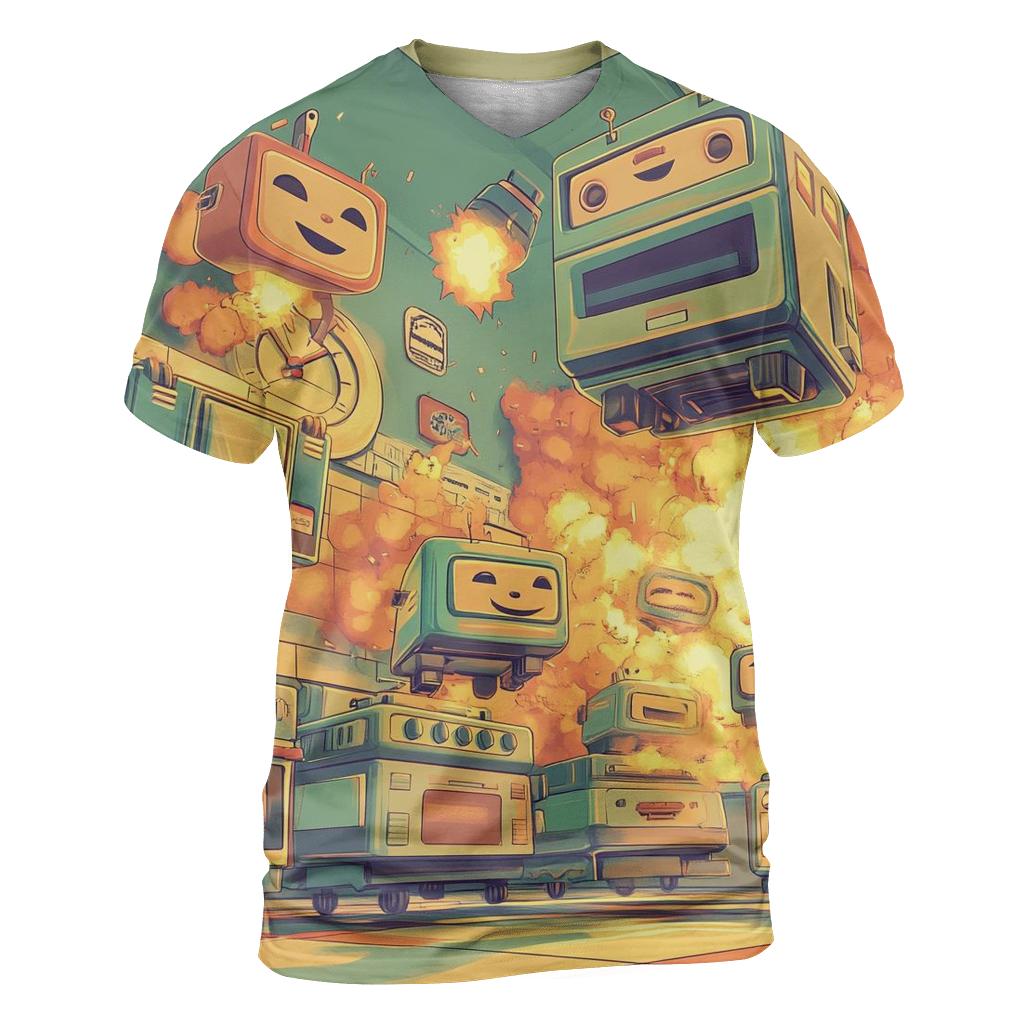 Turbo Toaster Aliens artistic all-over print tops
