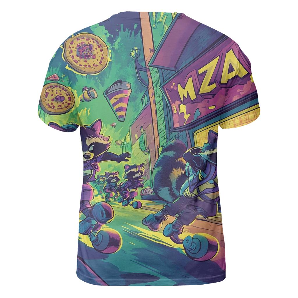 Rad Roller Raccoon Riot custom all-over print shirts