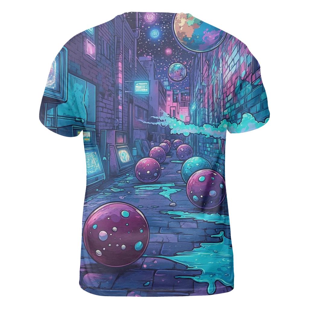 Graffiti Galactic Gumball Gang vibrant all-over design tees