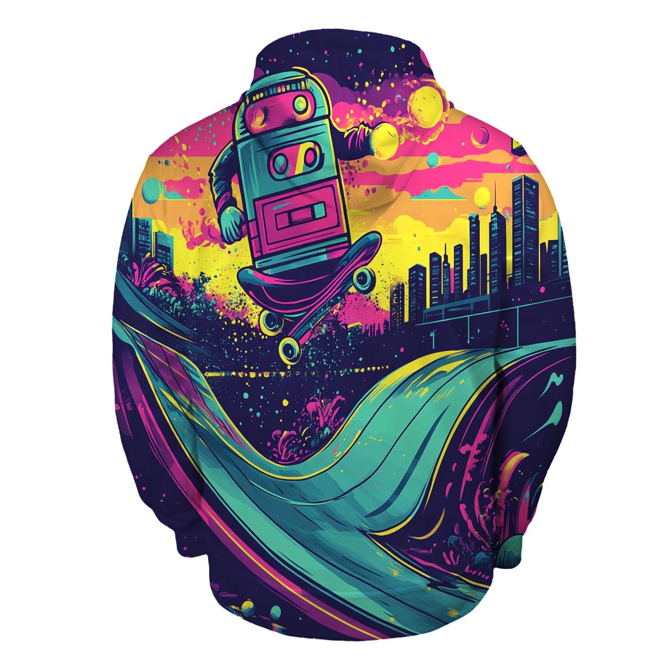 Neon Soda Skate Riot printed hoodies