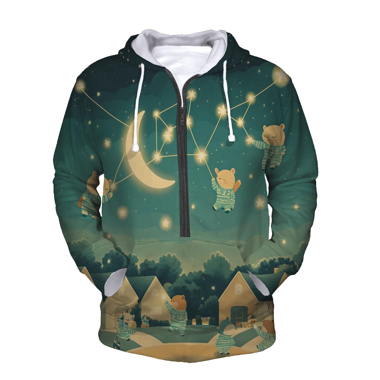 Late Night Cartoon Constellation graphic hoodies