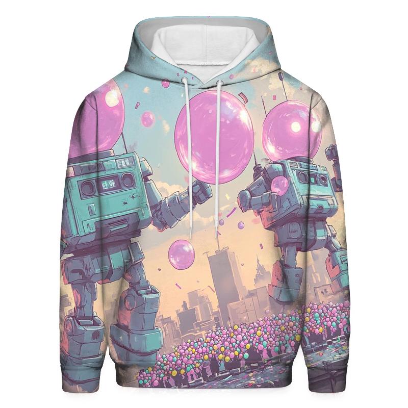 Bubblegum Bot Block Party embroidered hoodies