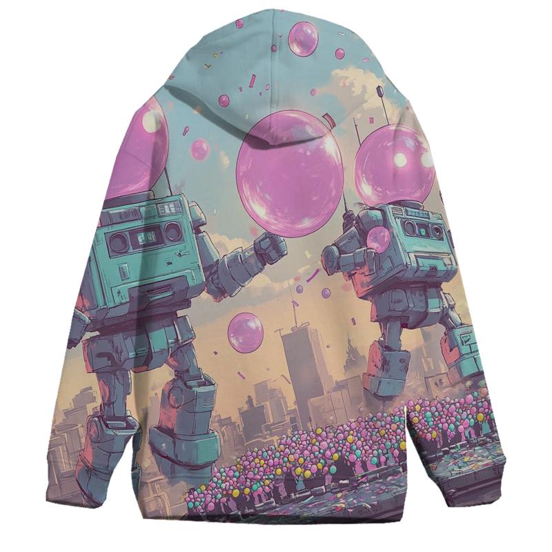 Bubblegum Bot Block Party embroidered hoodies