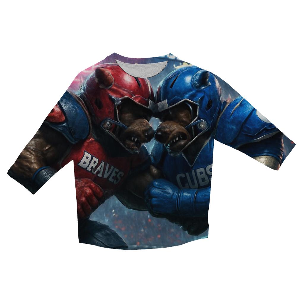 Gridiron Showdown Braves Vs Cubs Clash stylish quarter sleeve tops