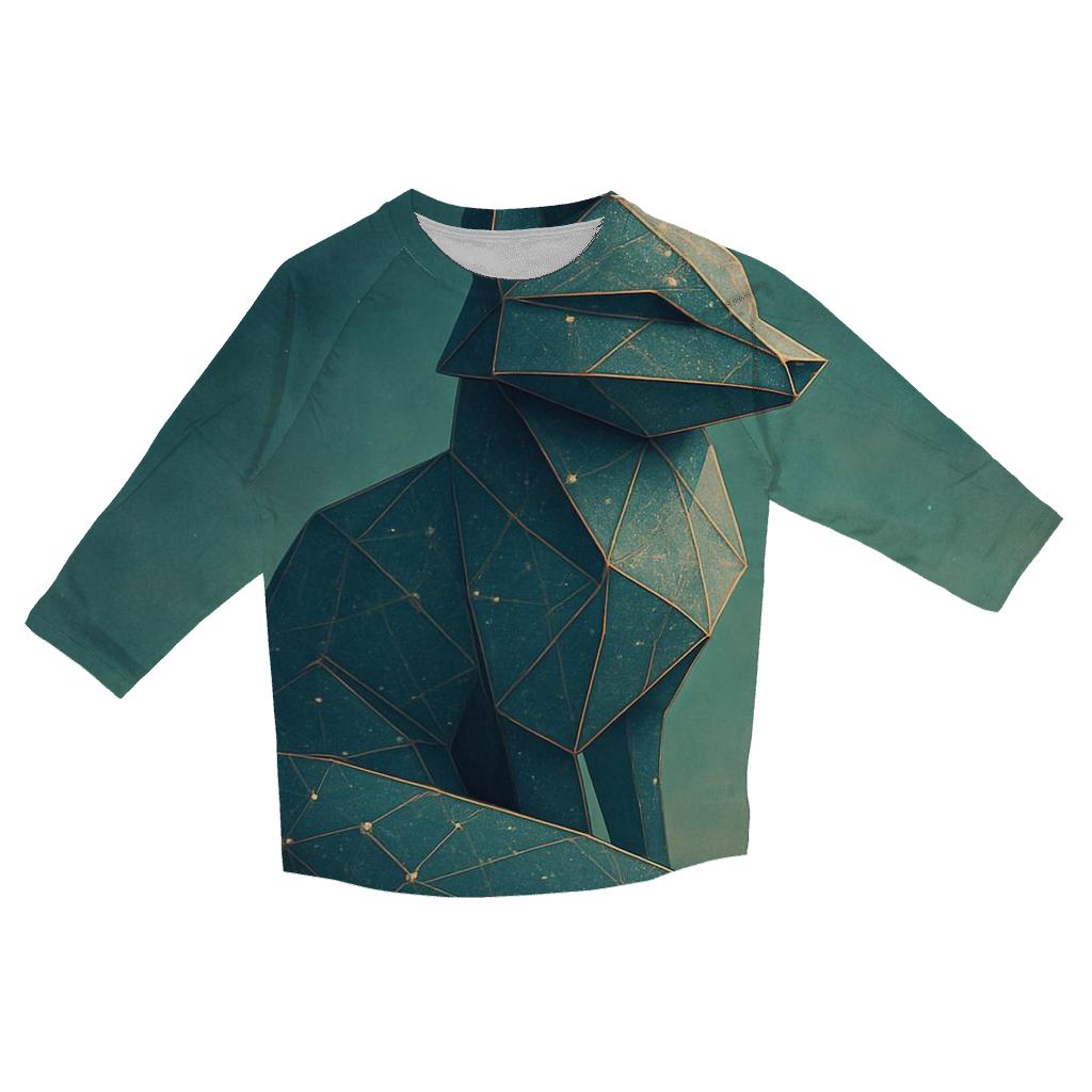 Celestial Origami Fox custom 3/4 sleeve shirts