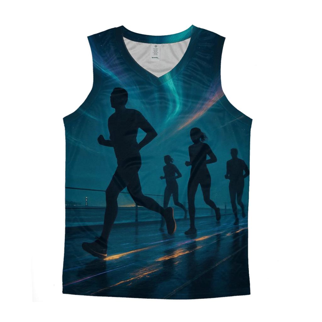 Midnight Marathon Aurora personalized athletic tanks