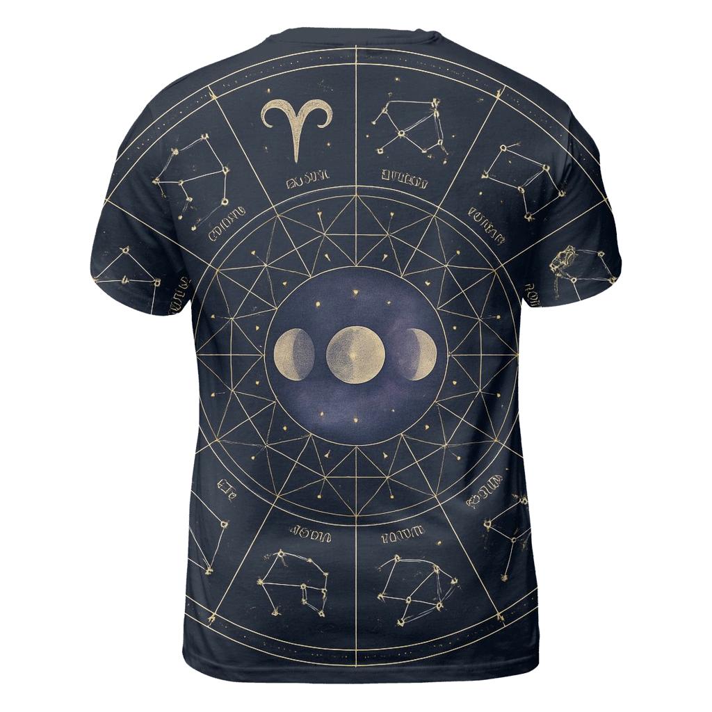Celestial Zodiac Wheel Mandala trendy printed shirt styles