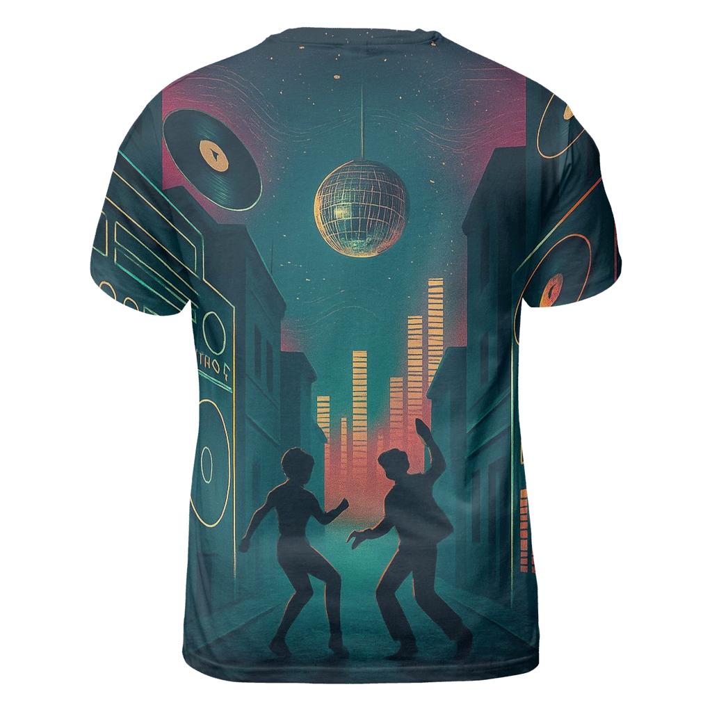 Starlit Boombox Alley vibrant all-over design tees