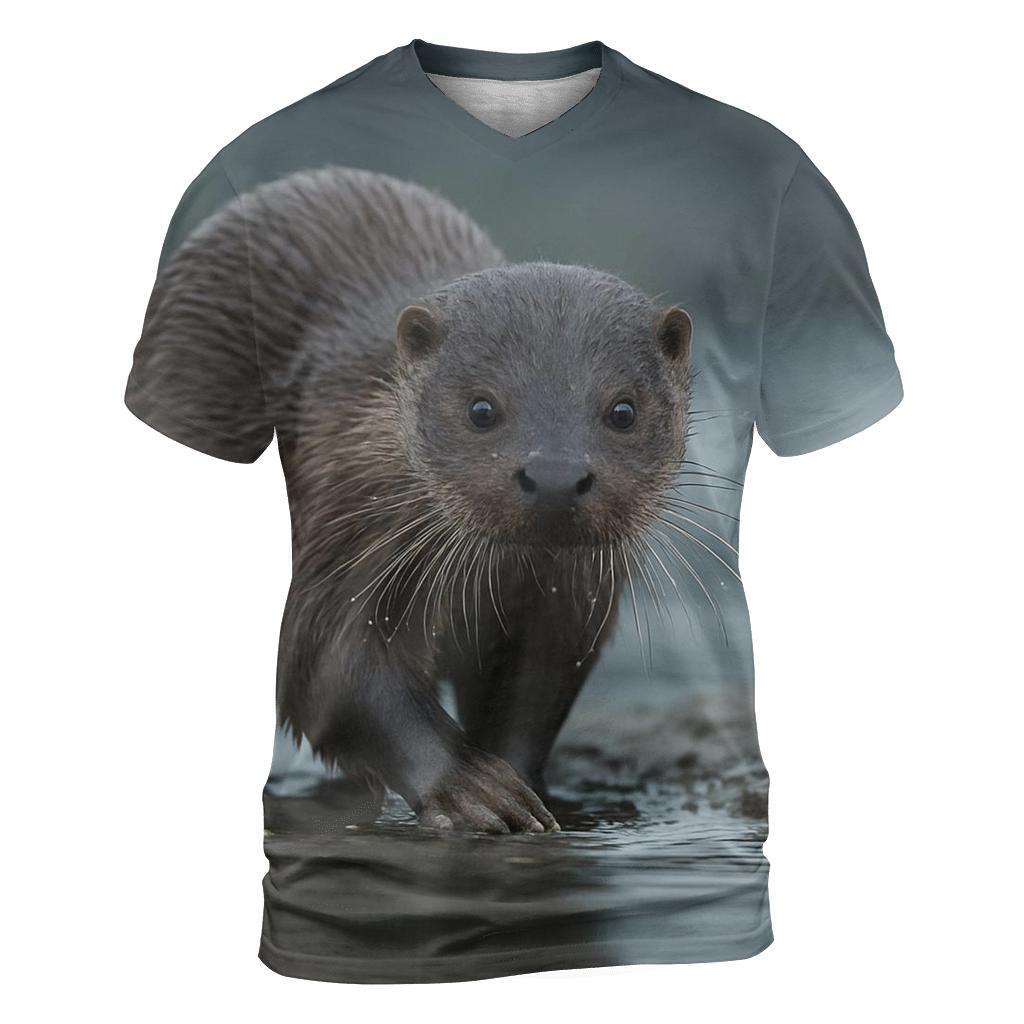 Estuary Drift — Eurasian Otter statement graphic shirts