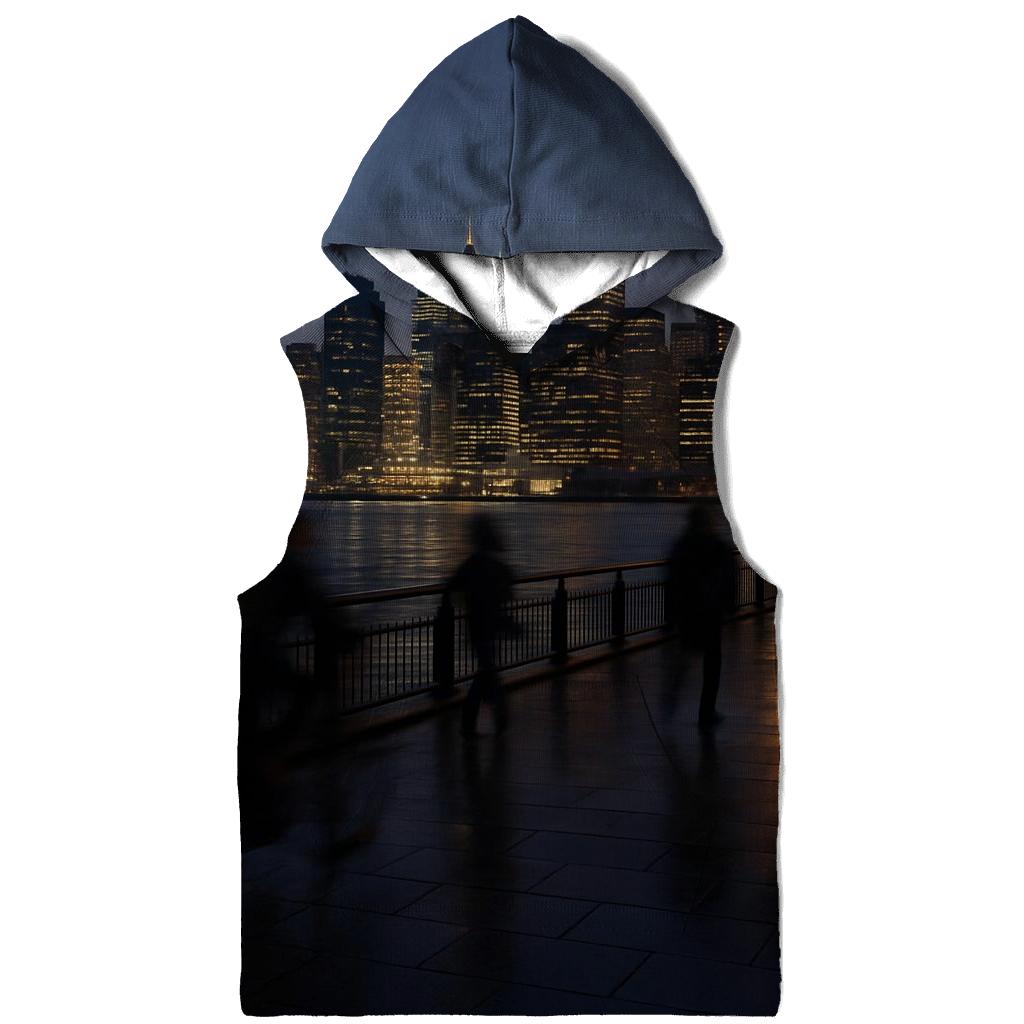 Hudson River Rush Hour Panorama pullover hoodies