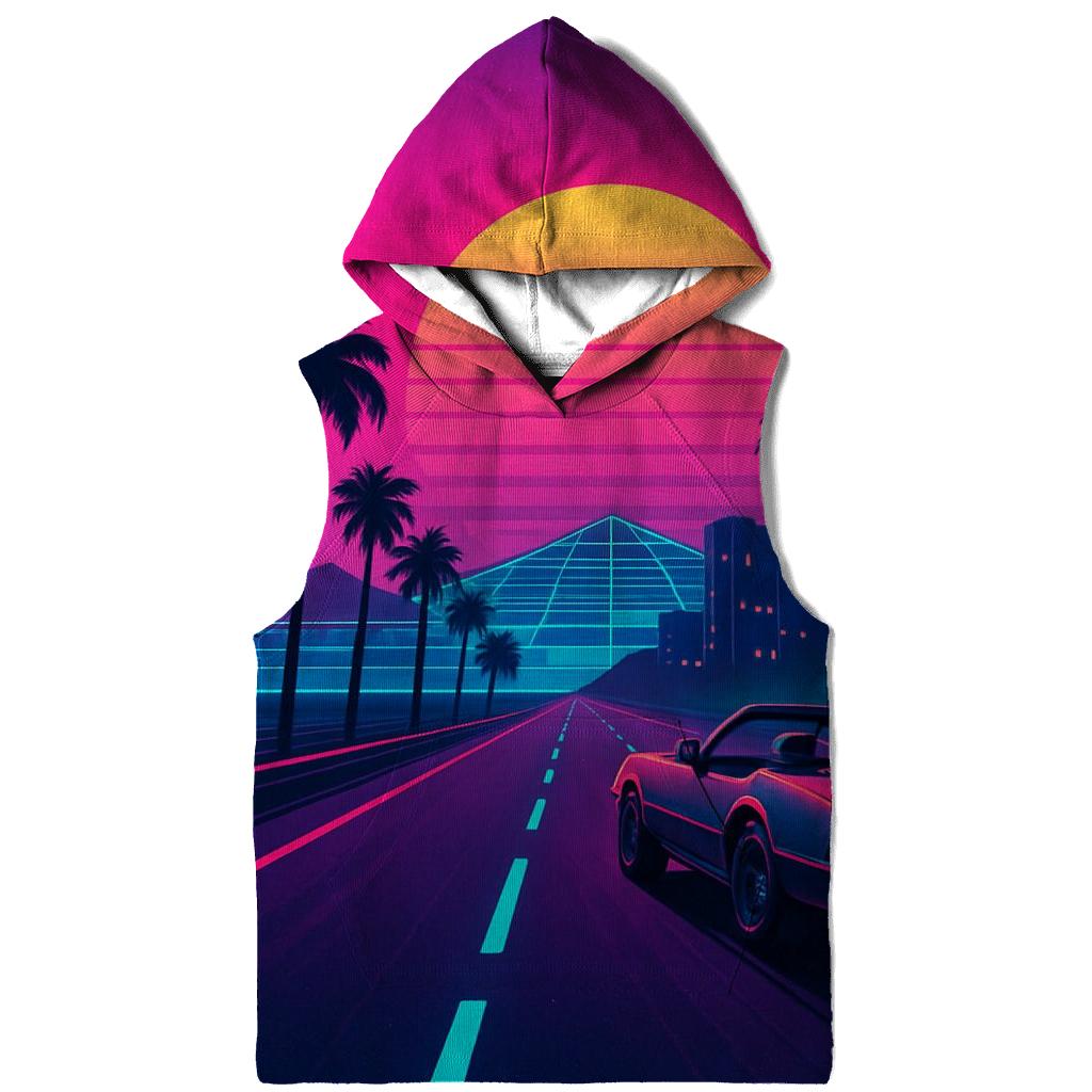 Neon Horizon Roadtrip zip-up hoodies