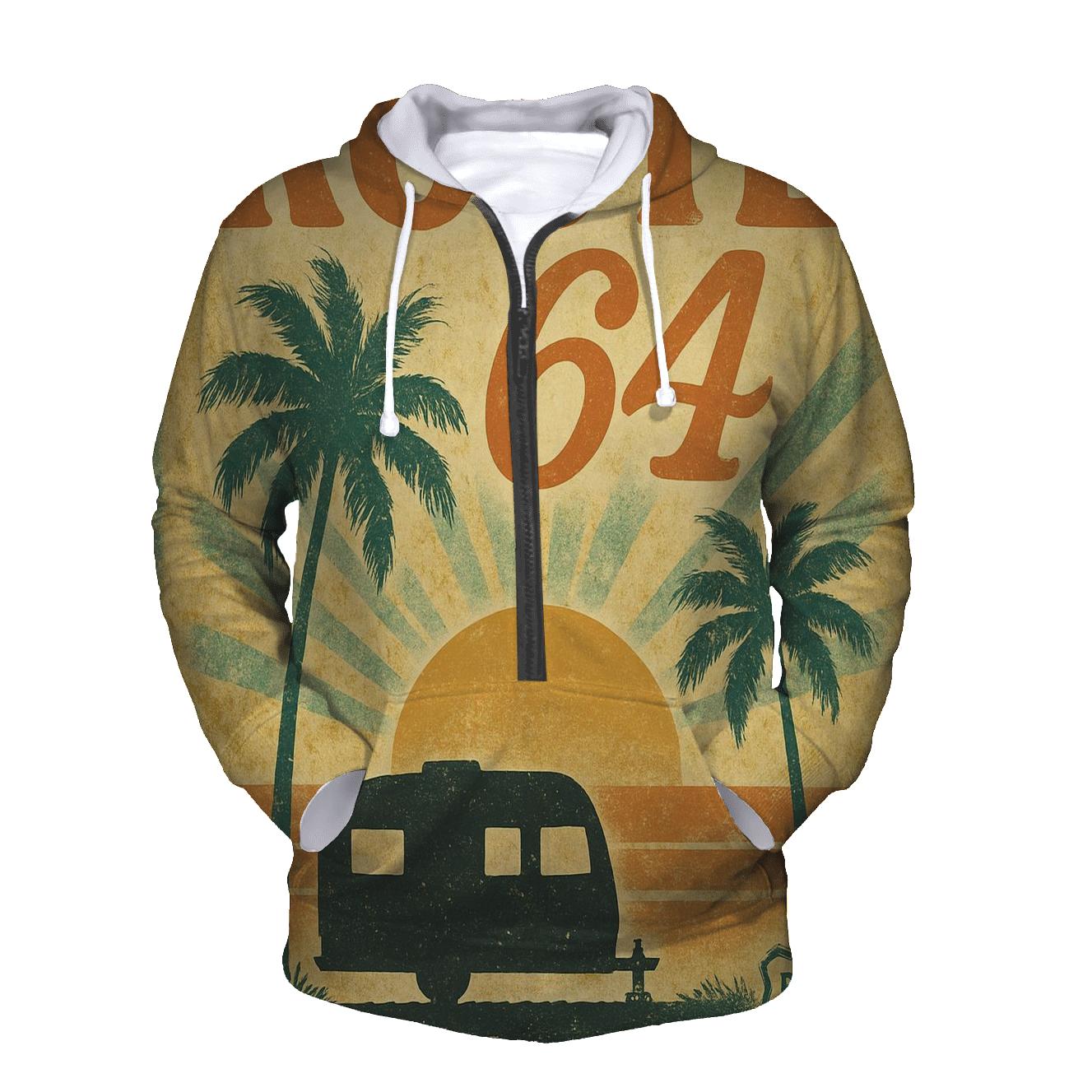 Sunset Route 64 Travel Poster lightweight hoodies