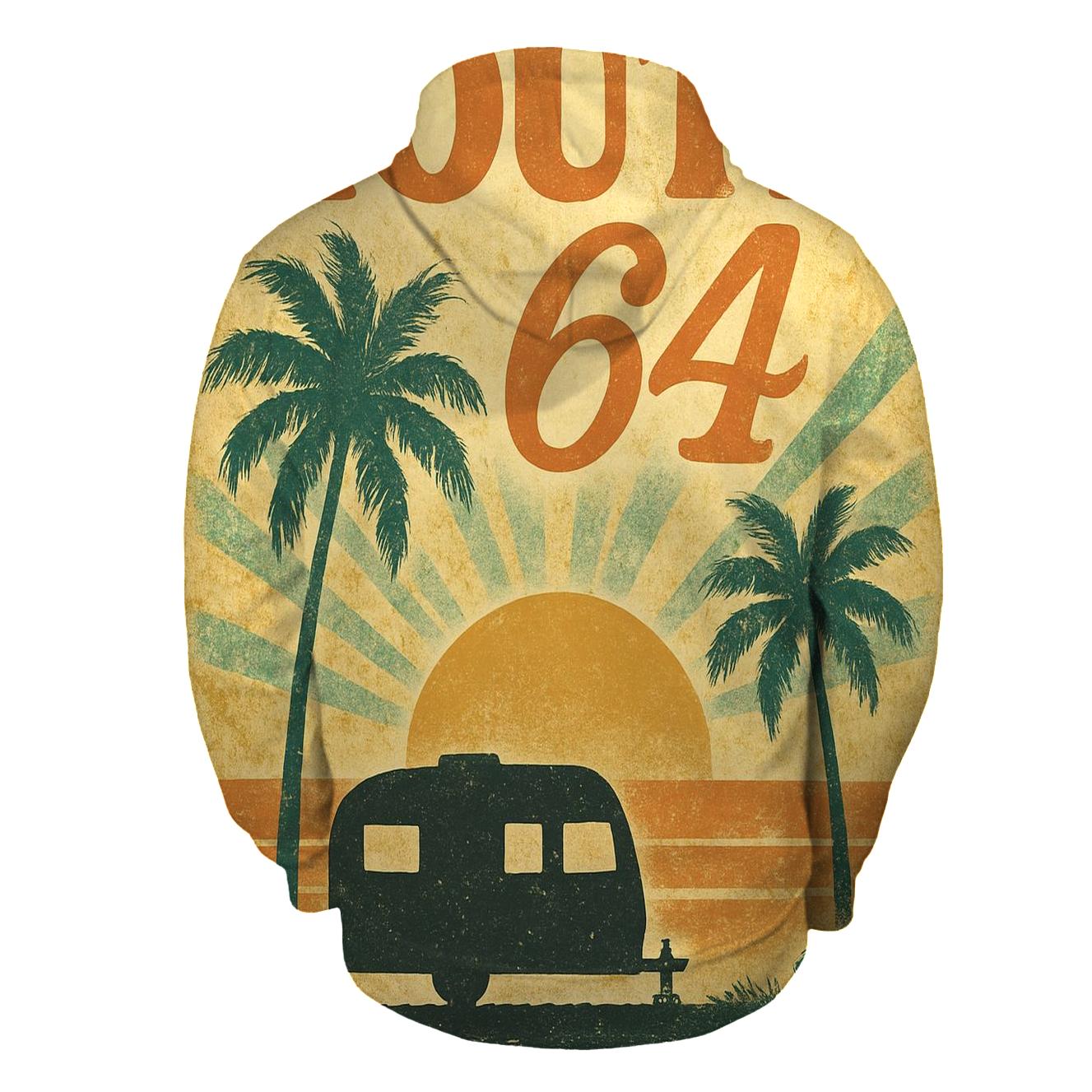 Sunset Route 64 Travel Poster lightweight hoodies