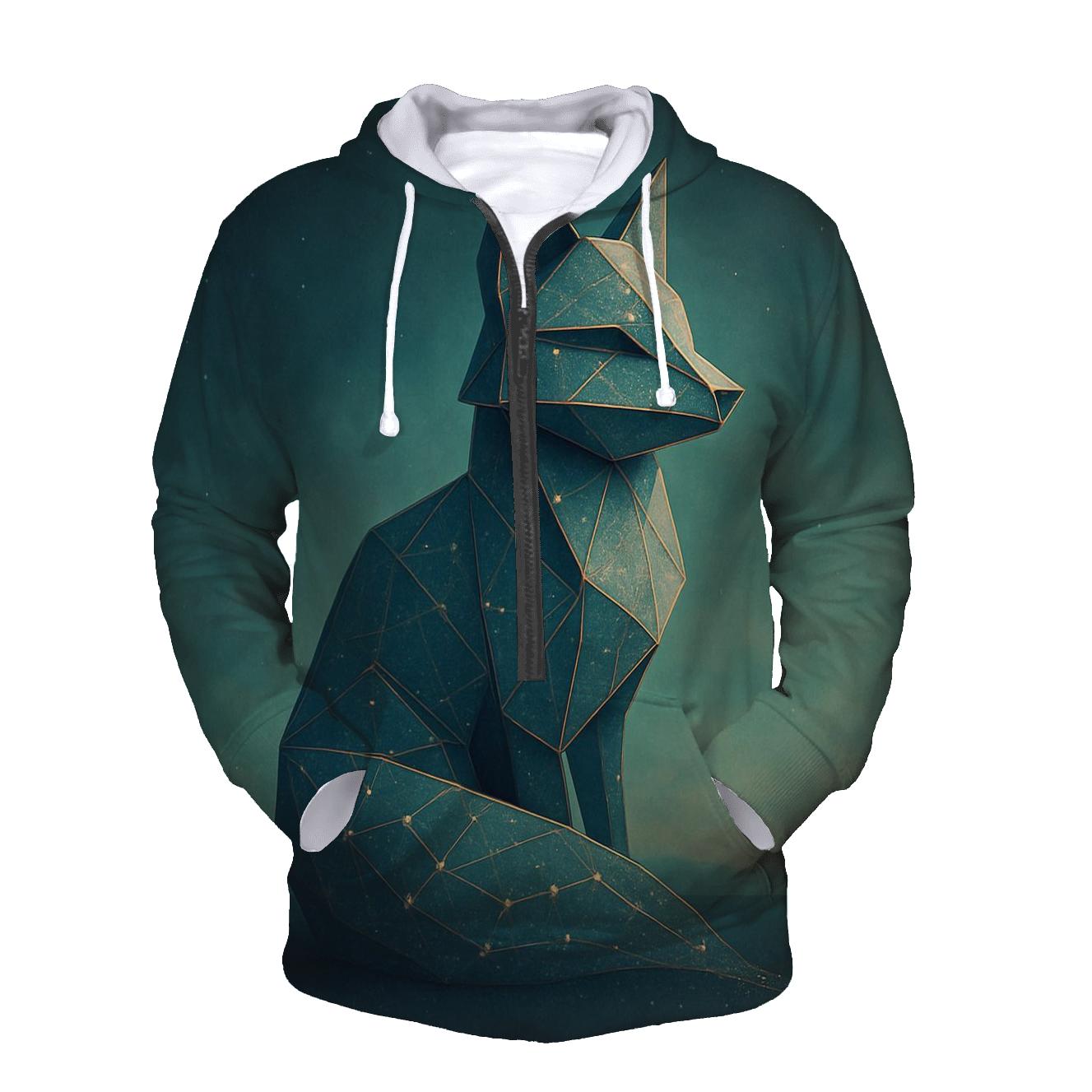 Celestial Origami Fox premium hoodies