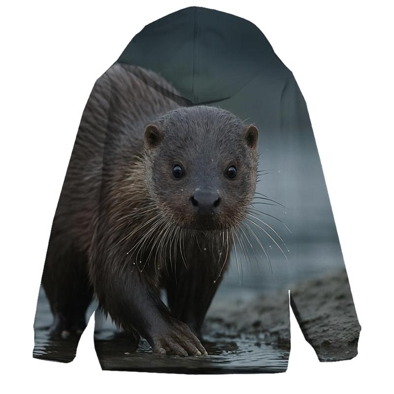 Estuary Drift — Eurasian Otter lightweight hoodies