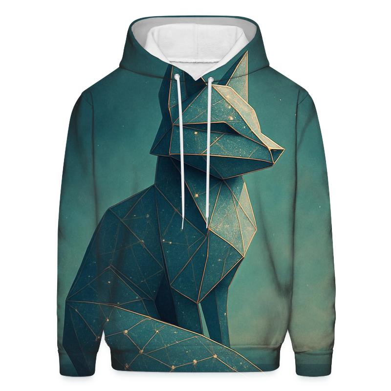 Celestial Origami Fox printed hoodies