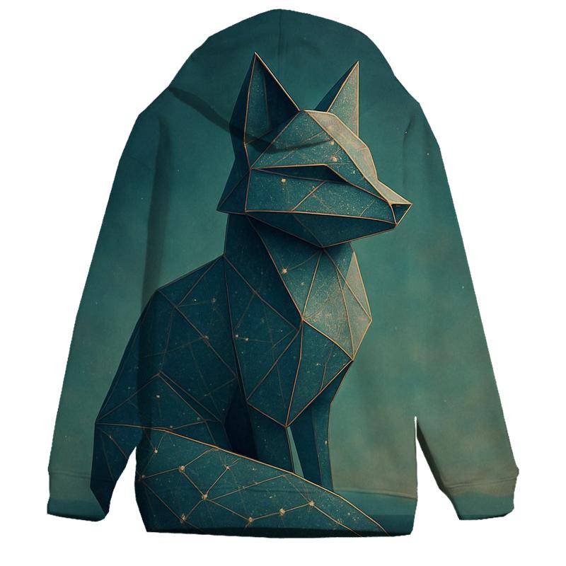 Celestial Origami Fox printed hoodies