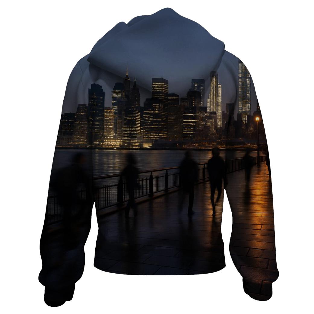 Hudson River Rush Hour Panorama lightweight hoodies