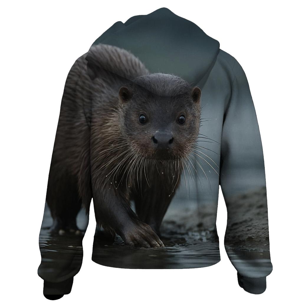 Estuary Drift — Eurasian Otter premium hoodies