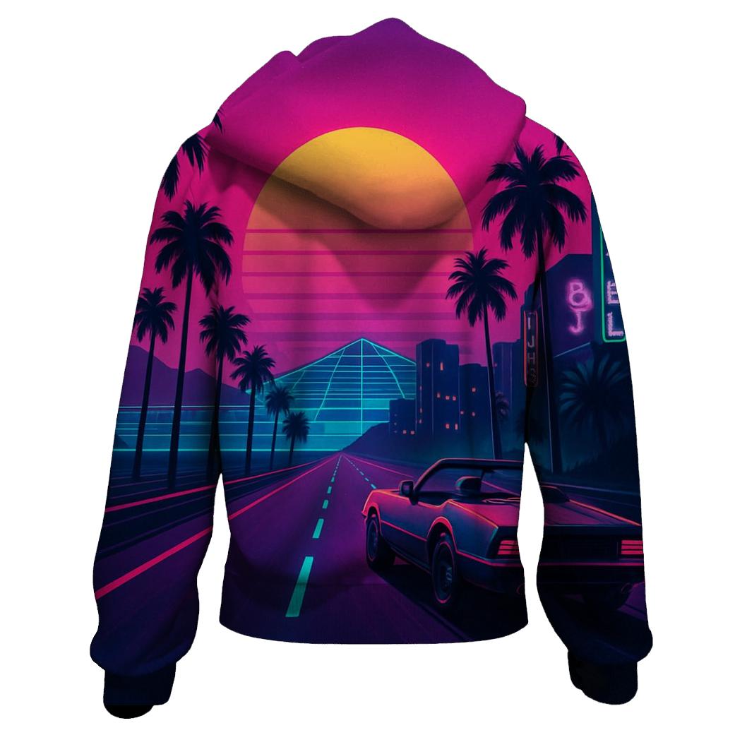 Neon Horizon Roadtrip designer hoodies