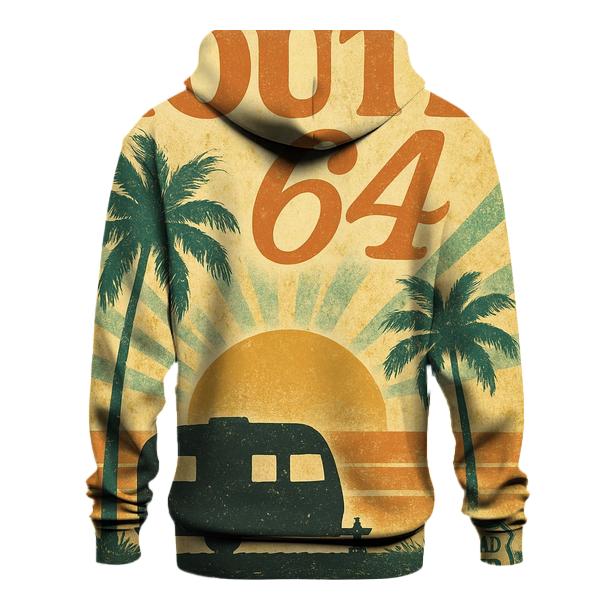 Sunset Route 64 Travel Poster embroidered hoodies