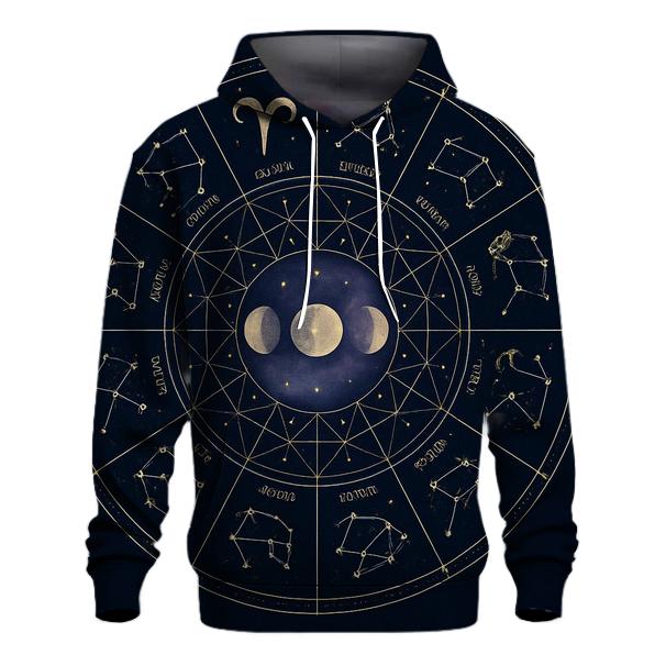 Celestial Zodiac Wheel Mandala hoodie trends