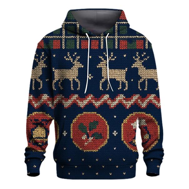 Tartan Tinsel Reindeer Parade Design designer hoodies