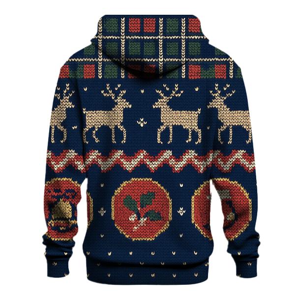 Tartan Tinsel Reindeer Parade Design designer hoodies