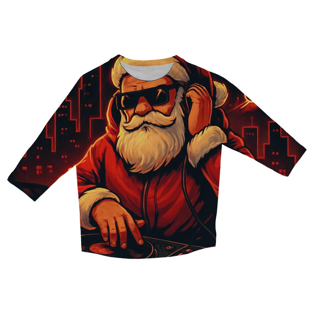 Neon Streetwear Santa DJ cotton quarter sleeve shirts
