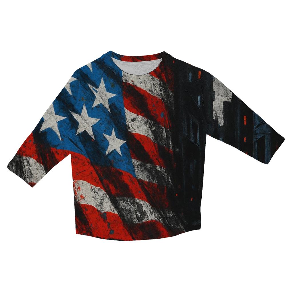 Gritty City Banner printed three quarter sleeve shirts