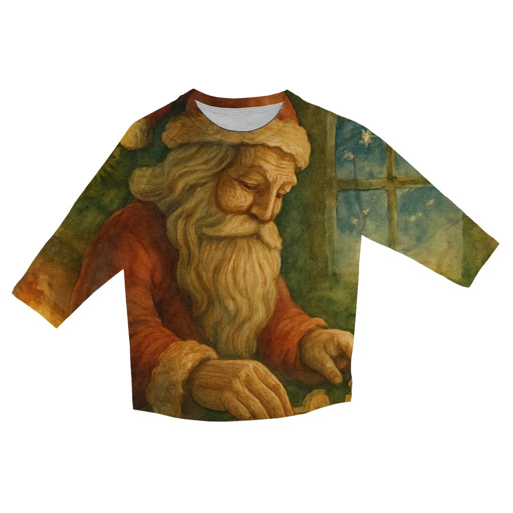 Woodland Workshop Santa Tableau personalized 3/4 sleeve tees
