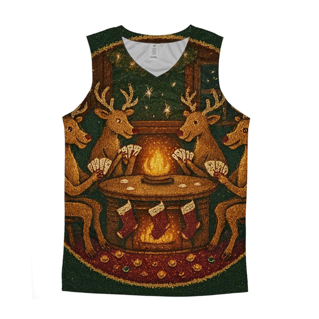 Reindeer Poker Night trendy fitted tank tops